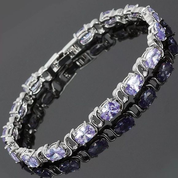 18KWGP Tanzanite tennis bracelet - Picture 6 of 8